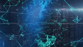 Animation of networks of connections and data processing over grid. Global networks, business, finance and data processing concept digitally generated video. - Powered by Shutterstock - Get 15% off with code: PIKWIZARD15