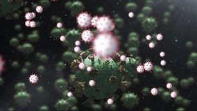 Animation of virus cells over spots. Global pandemic and digital interface concept digitally generated video. - Powered by Shutterstock - Get 15% off with code: PIKWIZARD15