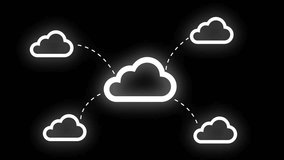 Cloud Data Transfer Animation, Digital Network Connection, Upload Download Technology Background, Server Data Flow, 4K - Powered by Shutterstock - Get 15% off with code: PIKWIZARD15