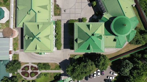 Dynamic Drone Descent Upward Rotation near Church