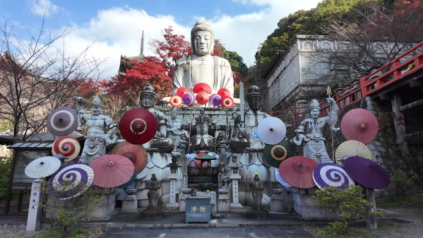 Giant Buddha Statue Revealed Among at Tsubosakadera Temple