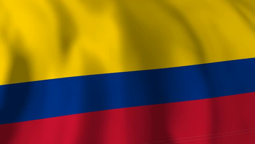 Colombia Flag waving texture 3D illustration 1080p Footage