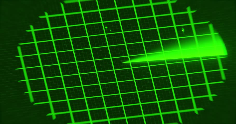 Radar cycle animation. 3d render video.
