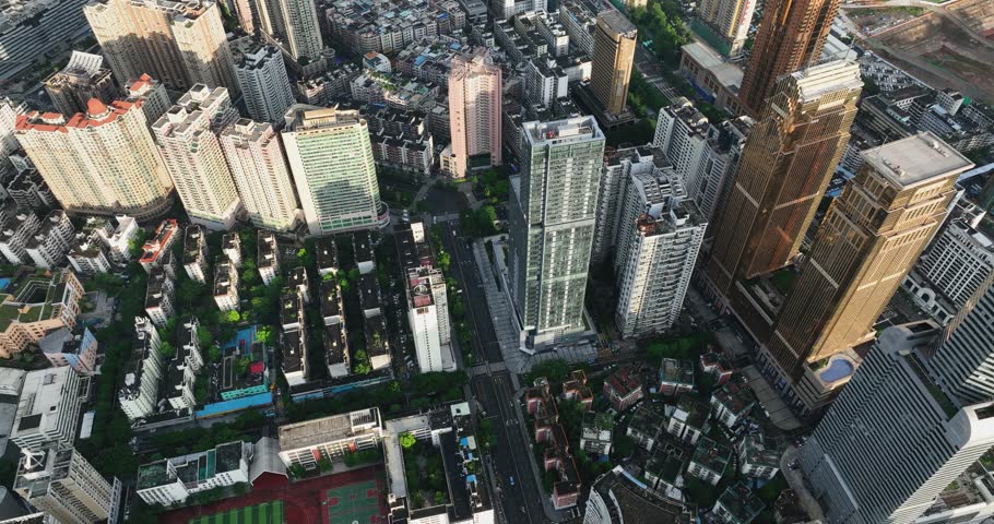 Shenzhen ,China - July 08, 2022: Aerial view of landscape in Shenzhen city, China