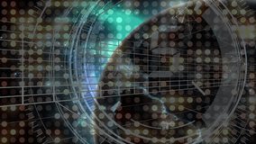 Animation of scope scanning over light spots and globe. global technology, connections and digital interface concept digitally generated video. - Powered by Shutterstock - Get 15% off with code: PIKWIZARD15