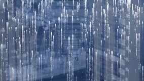 Animation of data processing over server room. Global technology, computing and digital interface concept digitally generated video. - Powered by Shutterstock - Get 15% off with code: PIKWIZARD15