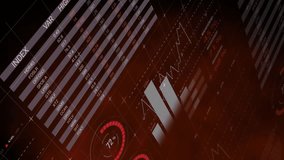 Animation of statistical data processing against red background. Computer interface and business data technology concept - Powered by Shutterstock - Get 15% off with code: PIKWIZARD15