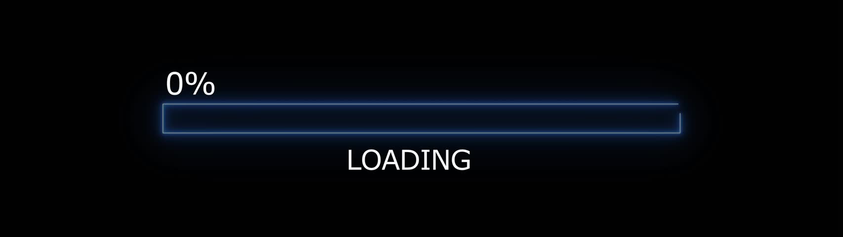 5% loading bar icon diagrams info graphics animation. Neon loading bar sign background video.