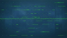 On dashboard loading green data points flickering into waveform, peaks rising falling to show cycle. Data visualization, digital interface, technology, analytics, dashboard, information, modern design - Powered by Shutterstock - Get 15% off with code: PIKWIZARD15