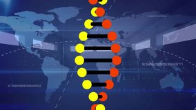 Animation of dna strand spinning with dna strand dna strand over network of connections. Connection technology and digital interface concept digitally generated video. - Powered by Shutterstock - Get 15% off with code: PIKWIZARD15