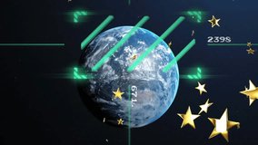 Animation of data processing over globe. Global business and digital interface concept digitally generated video. - Powered by Shutterstock - Get 15% off with code: PIKWIZARD15