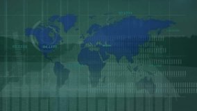 Animation of data processing and world map over chips. Gambling, casino and digital interface concept digitally generated video. - Powered by Shutterstock - Get 15% off with code: PIKWIZARD15