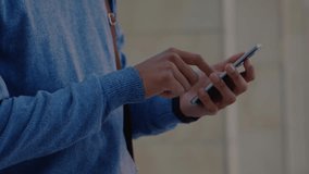 Animation of data processing over caucasian man using smartphone. Global business and digital interface concept digitally generated video. - Powered by Shutterstock - Get 15% off with code: PIKWIZARD15