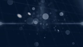 Interface with statistical data processing over spots of light floating against blue background. Global networking and business technology concept - Powered by Shutterstock - Get 15% off with code: PIKWIZARD15