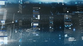 Animation of data processing over sky with stars. Global technology, computing and digital interface concept digitally generated video. - Powered by Shutterstock - Get 15% off with code: PIKWIZARD15