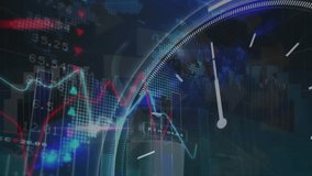 The video features a light bulb lighting up on a background with graphs and arrows. The animation of graphs and financial data over clock and world map illustrate the concept of global finance, - Powered by Shutterstock - Get 15% off with code: PIKWIZARD15