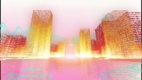 Animation of 3d cityscape and data processing. Global business, finance, computing and data processing concept digitally generated video. - Powered by Shutterstock - Get 15% off with code: PIKWIZARD15