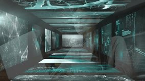 Animation of data processing over caucasian woman using laptop. Global business and digital interface concept digitally generated video. - Powered by Shutterstock - Get 15% off with code: PIKWIZARD15