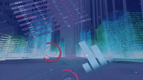 Animation of data processing over cityscape. Global business and digital interface concept digitally generated video. - Powered by Shutterstock - Get 15% off with code: PIKWIZARD15