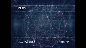 This video shows a digital interface with a globe of network connections in a glowing tunnel. The concept is that of global technology and networking. - Powered by Shutterstock - Get 15% off with code: PIKWIZARD15