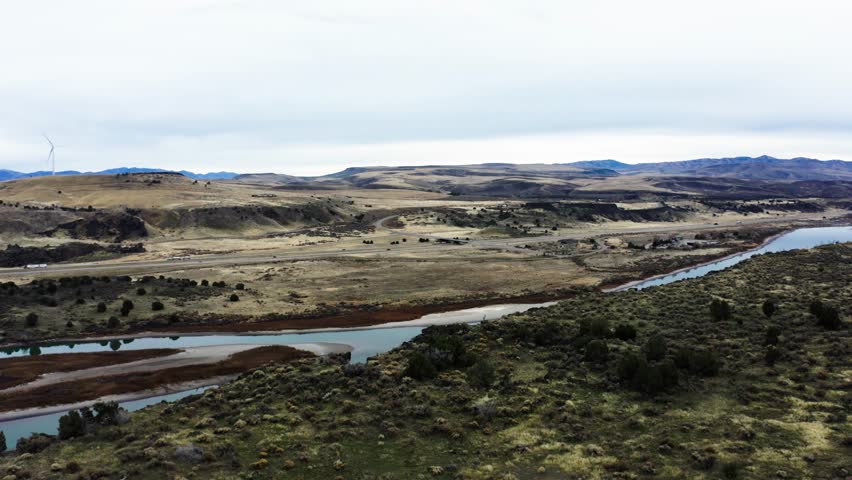 Wide aerial view over Idaho