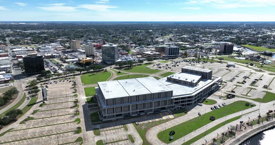 Downtown Lake Charles, Louisiana waterfront buildings