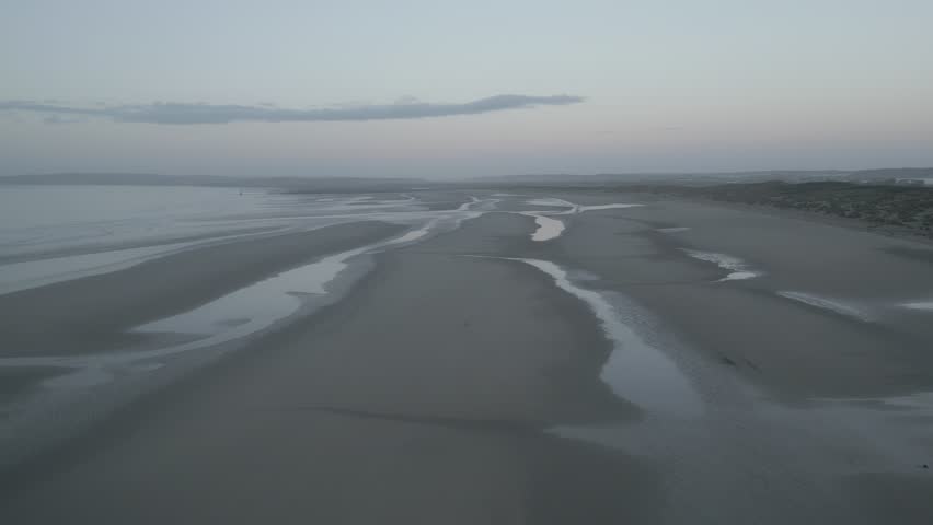 Drone shot of sandbanks at low tide