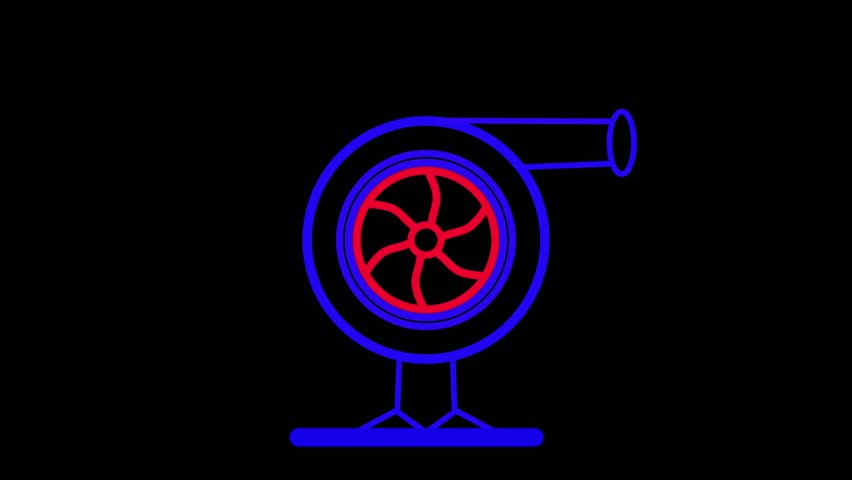 Turbocharger color icons set. Colloquially turbo. Isolated vector illustrations.
