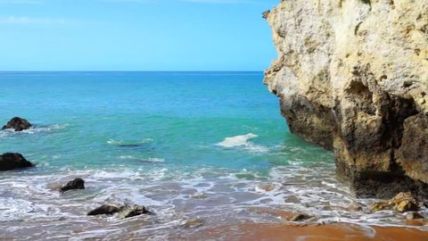 Rocky coastline of the Algarve in Portugal / Holidays