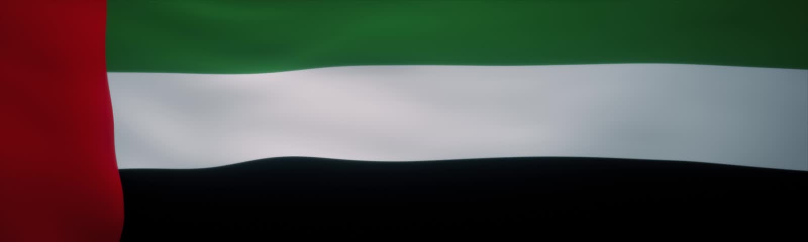 UAE flag waving  flying  wide 