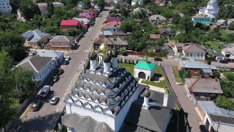 Drone Diagonal Descent near Old Believers Church