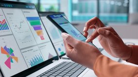 Business Analyst Using Smartphone For Data Analytics And KPI - Powered by Shutterstock - Get 15% off with code: PIKWIZARD15