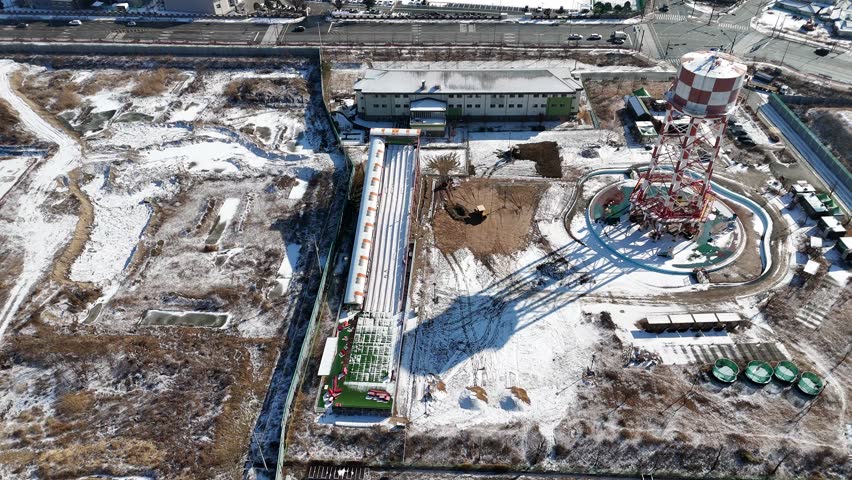 Chun Cheon city view, drone, Gangwon-do, South Korea