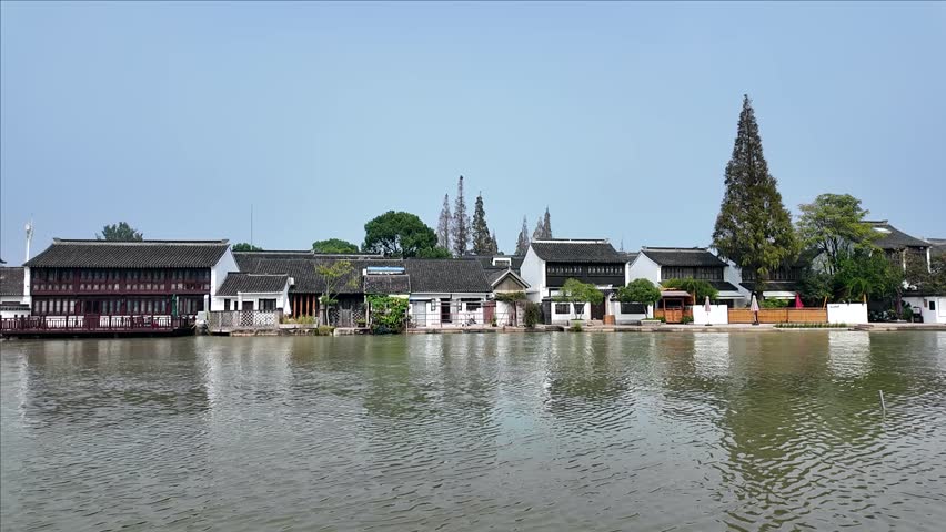 Zhujiajiao Ancient Town on the outskirts of Shanghai, where the old Chinese townscape remains