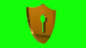 Cyber security shield isolated symbol 3d spectacular abstract rotate loop concept. Seamless and loopable icon on green screen animation. - Powered by Shutterstock - Get 15% off with code: PIKWIZARD15