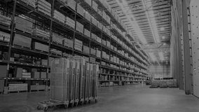 Animation of globe and red line over warehouse. Global social media connections and digital interface concept digitally generated video. - Powered by Shutterstock - Get 15% off with code: PIKWIZARD15