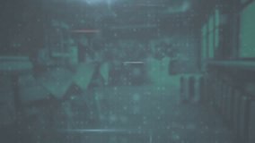 Animation of cyber security data processing and icons against empty office. Cyber security and business technology concept - Powered by Shutterstock - Get 15% off with code: PIKWIZARD15