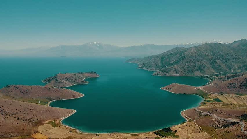 Stunning Aerial View of Mountainous Lakeshore