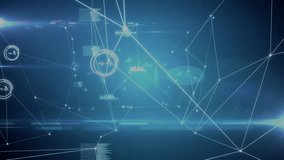 Digital animation of network of connections and data processing against blue background. global networking and technology concept - Powered by Shutterstock - Get 15% off with code: PIKWIZARD15