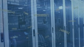 Animation of data processing over server room. global technology, data processing and digital interface concept digitally generated video. - Powered by Shutterstock - Get 15% off with code: PIKWIZARD15