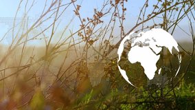 Animation of text with globe and network of connections. Global digital interface technology and networking concept digitally generated video. - Powered by Shutterstock - Get 15% off with code: PIKWIZARD15