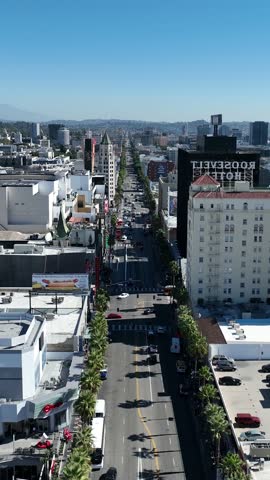 Hollywood Boulevard At Los Angeles In California United States. Hollywood Boulevard Scenery. Entertainment Industry. Hollywood Boulevard At Los Angeles In California United States.