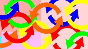 Colorful circular arrows pattern representing recycling, process flow, and sustainable economy. - Powered by Shutterstock - Get 15% off with code: PIKWIZARD15