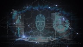 Animation of neon ticking clock and glowing network of connections against medical data processing. Global networking and medical research technology concept - Powered by Shutterstock - Get 15% off with code: PIKWIZARD15