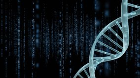 Animation of ticking clock, dna structure, binary coding and glowing light trails on blue background. Medical research and business technology concept - Powered by Shutterstock - Get 15% off with code: PIKWIZARD15