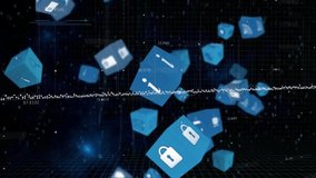 Animation of email icons and data processing over dark background. Global finance, business, connections, computing and data processing concept digitally generated video. - Powered by Shutterstock - Get 15% off with code: PIKWIZARD15