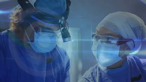Animation of connections over diverse surgeons. Global medicine, connections, computing and data processing concept digitally generated video. - Powered by Shutterstock - Get 15% off with code: PIKWIZARD15