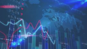 Animation of data processing over world map. global business and digital interface concept digitally generated video. - Powered by Shutterstock - Get 15% off with code: PIKWIZARD15