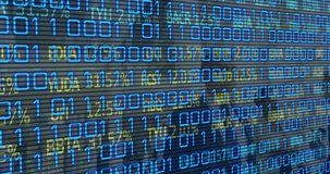 Animation of financial data over businesspeople and binary code. business, finance, technology and digital interface concept digitally generated video. - Powered by Shutterstock - Get 15% off with code: PIKWIZARD15