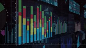 Animation of financial data processing over statistics and globe. Global business, finance and data processing concept digitally generated video. - Powered by Shutterstock - Get 15% off with code: PIKWIZARD15